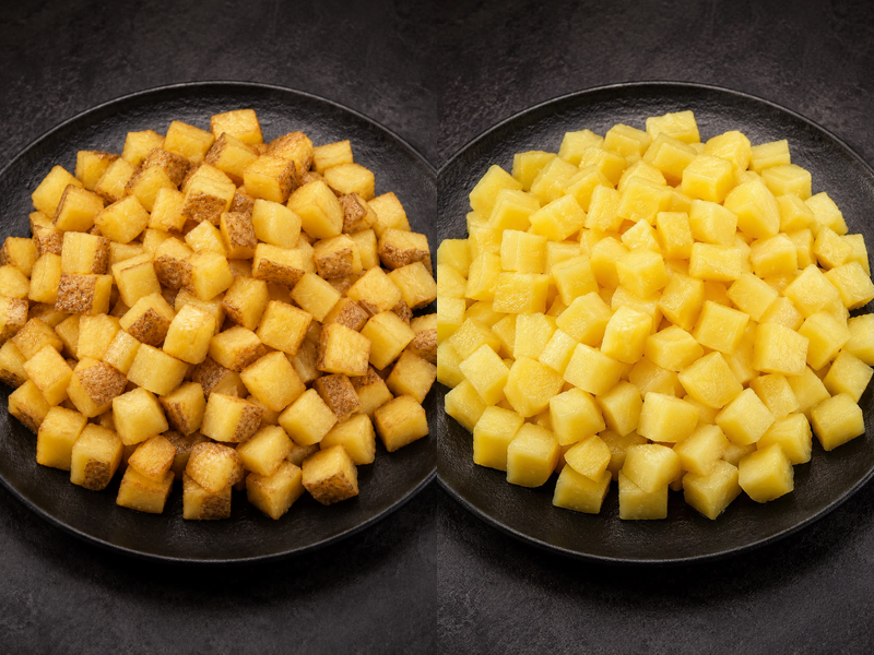 Patatas Bravas Prefritas con piel o sin piel